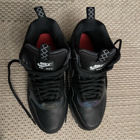 Nike Women’s Air Max 1 Mid Sneakerboot Sz 6 (Reflective) In Black Crimson Menta - Picture 10 of 15